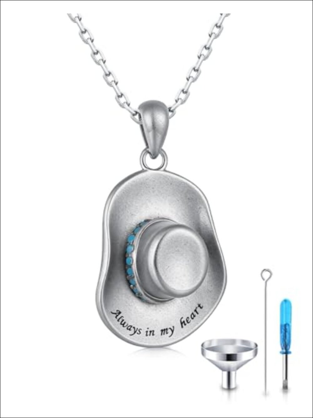Sterling Silver Teardrop Heart Infinity Urn Necklace for Ashes Memorial Keepsake